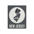 New Jersey metal wall art sign with state silhouette in circle and 'NEW JERSEY' text