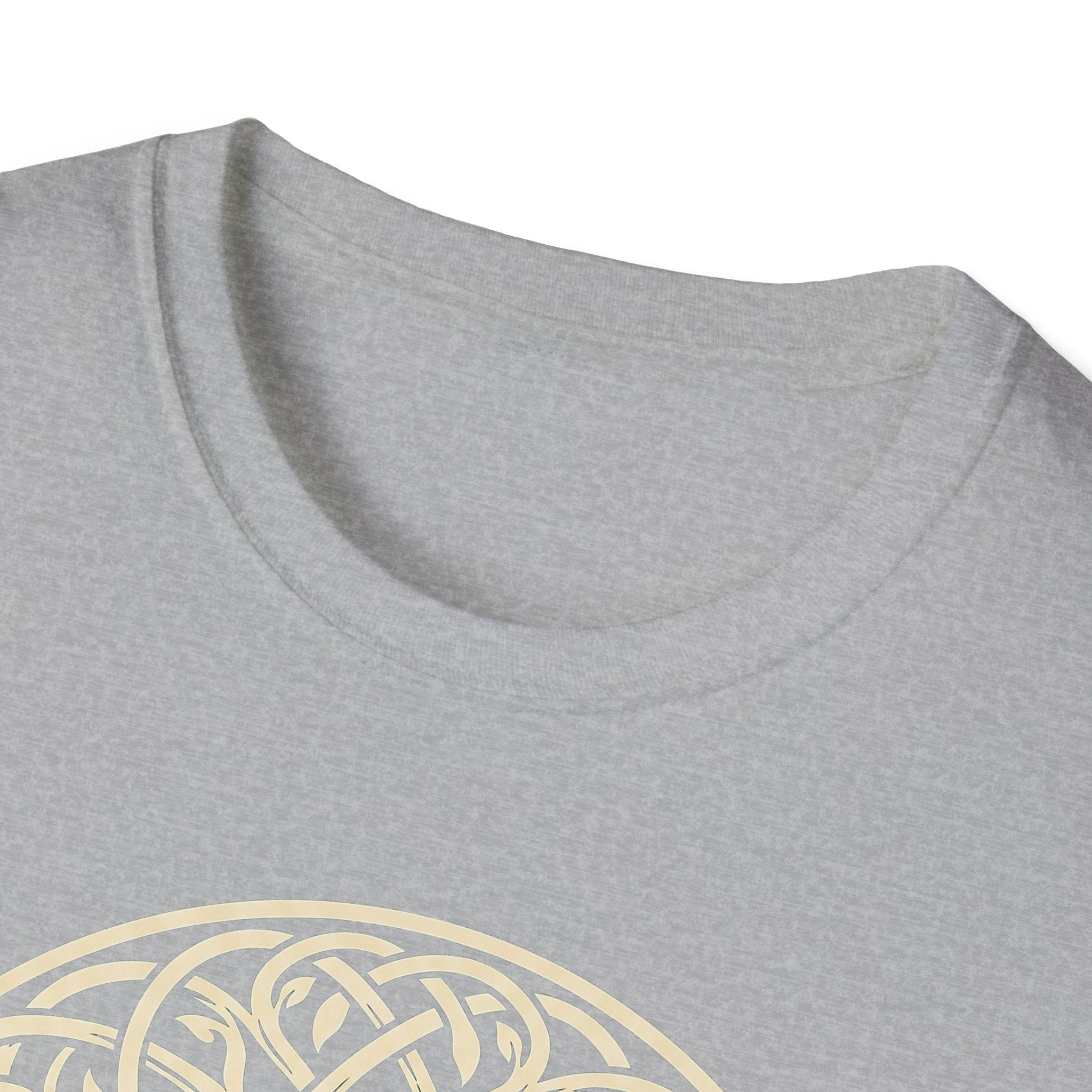 Heather gray T-shirt, crew neck and short sleeves