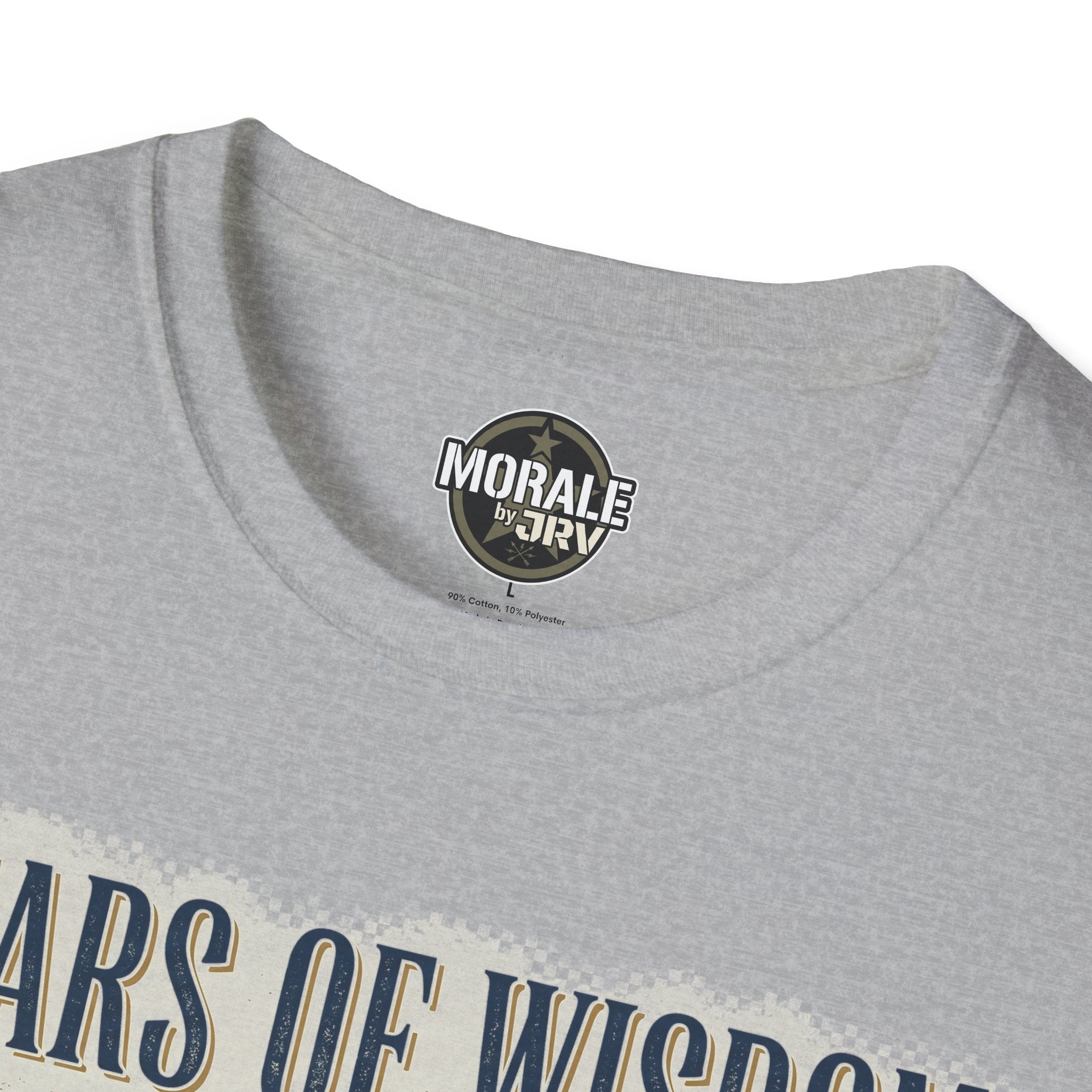 Sport gray T-shirt neckline with chest logo patch