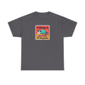Dark gray T-shirt with framed “Faking It Til Naptime” sleepy panda graphic