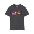 Patriotic eagle flag T-shirt in dark heather with wings graphic