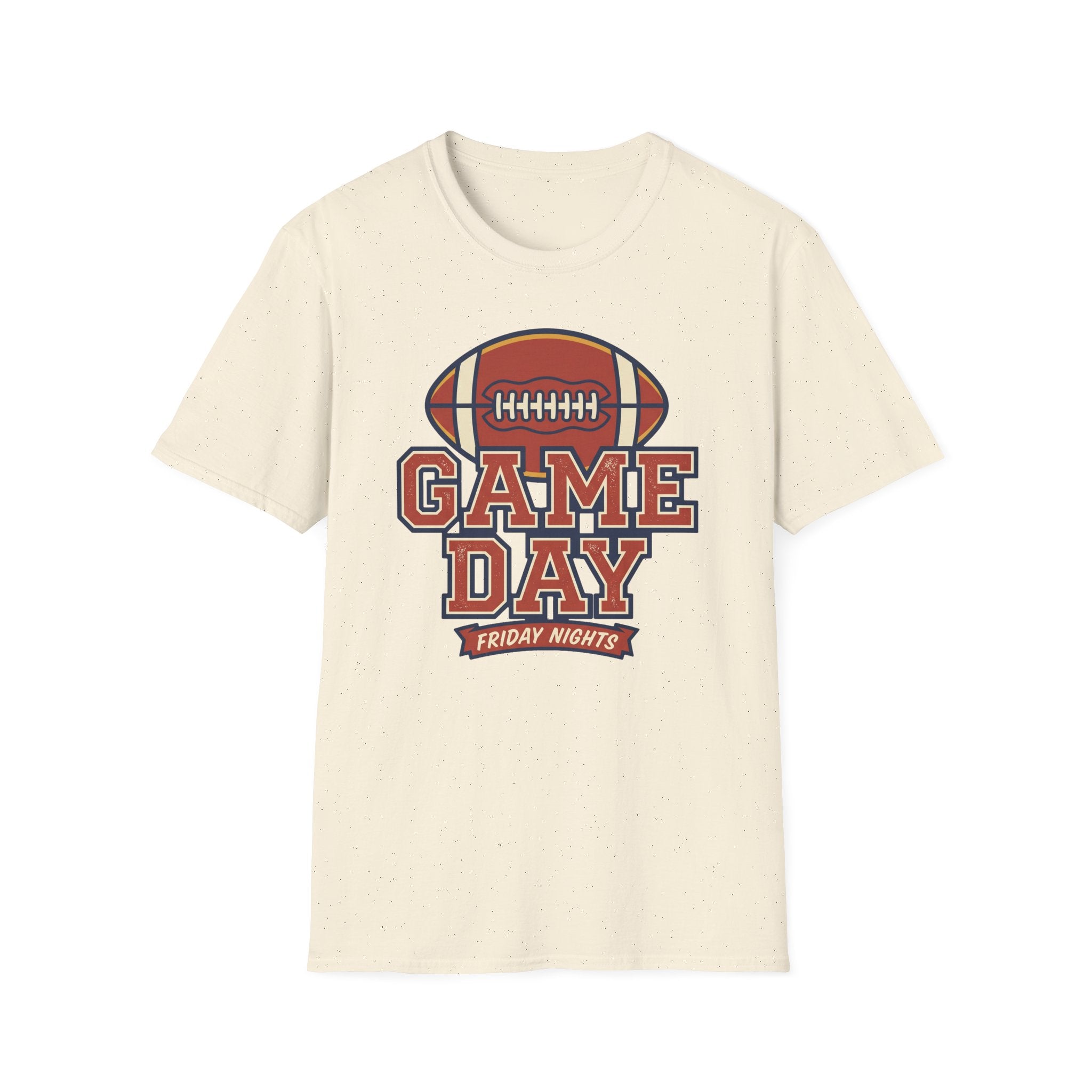Off-white game day football T-shirt with vintage graphic and crew neck