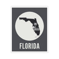 Florida silhouette sticker with palm tree accent, wave stripes, and centered FLORIDA lettering