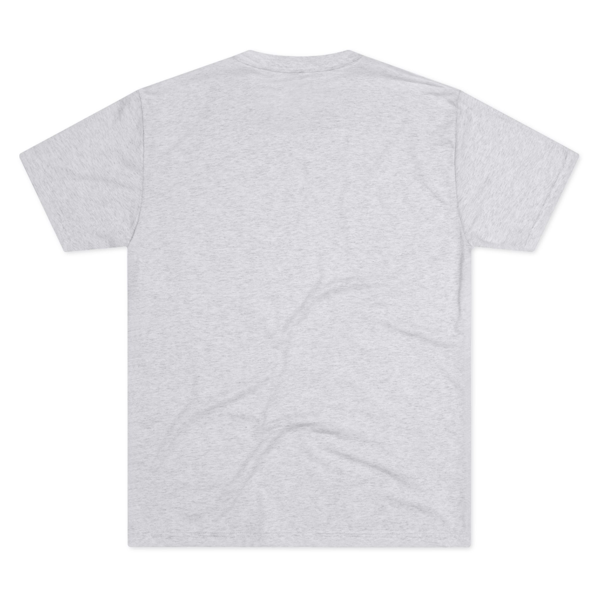 Heather gray T-shirt, plain back with short sleeves and crew neck