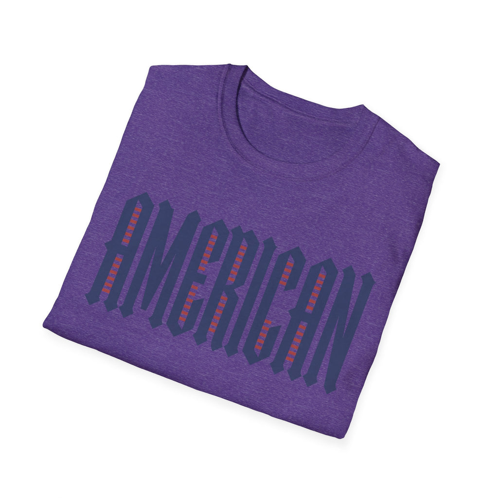 American Flag Stripe Lettering T-Shirt - Patriotic USA Pride Tee