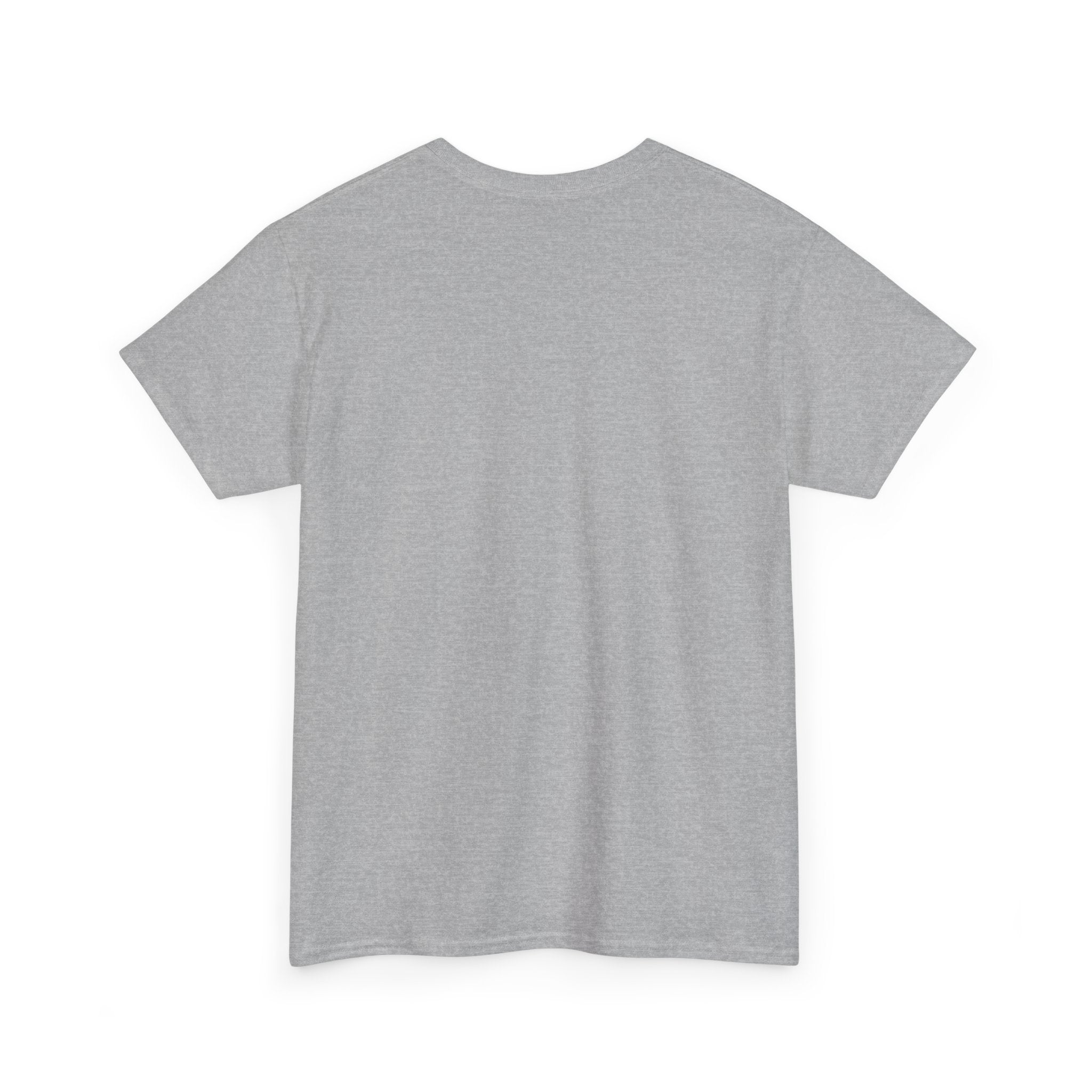 Gray crewneck T-shirt, short sleeves, plain back view, no visible print.