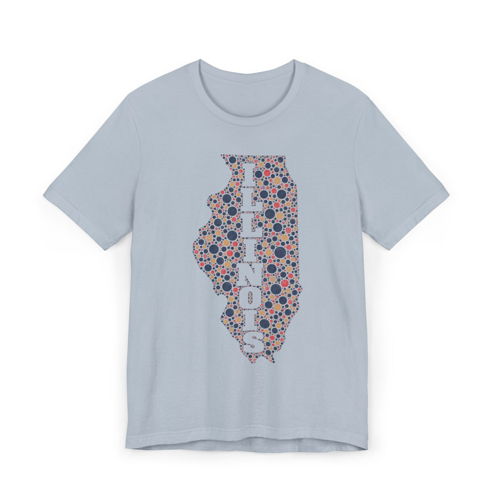 Illinois State Floral Polka Dot T-Shirt | Illinois Outline Graphic Tee
