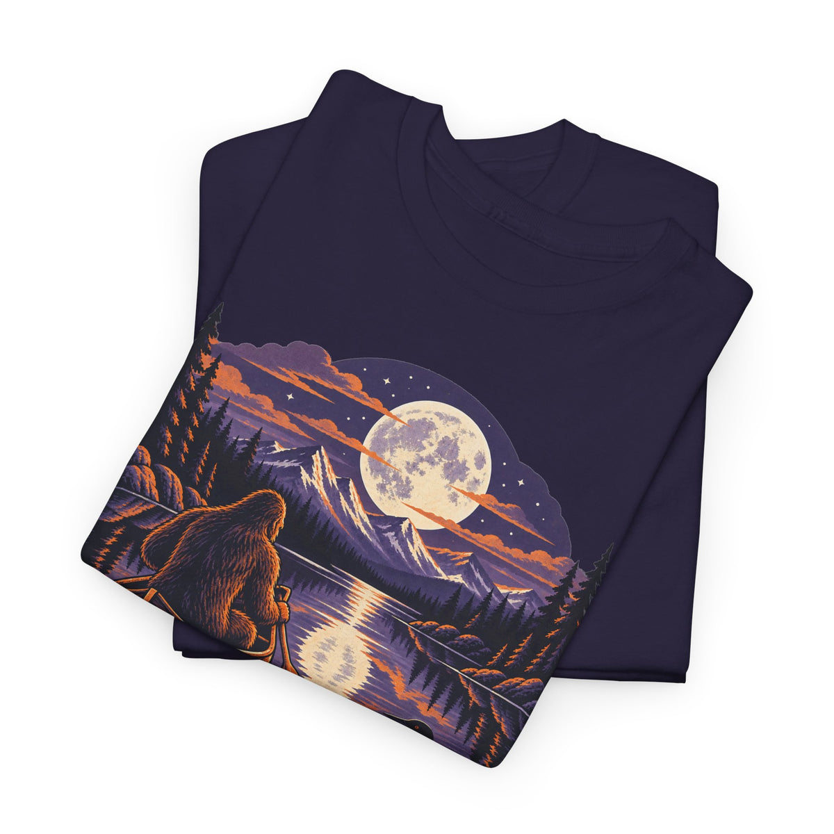 Paddle After Dark Canoe T-Shirt, Moonlit Lake Night Paddling Shirt for Men and Women, Vintage Canoeing Gift Tee