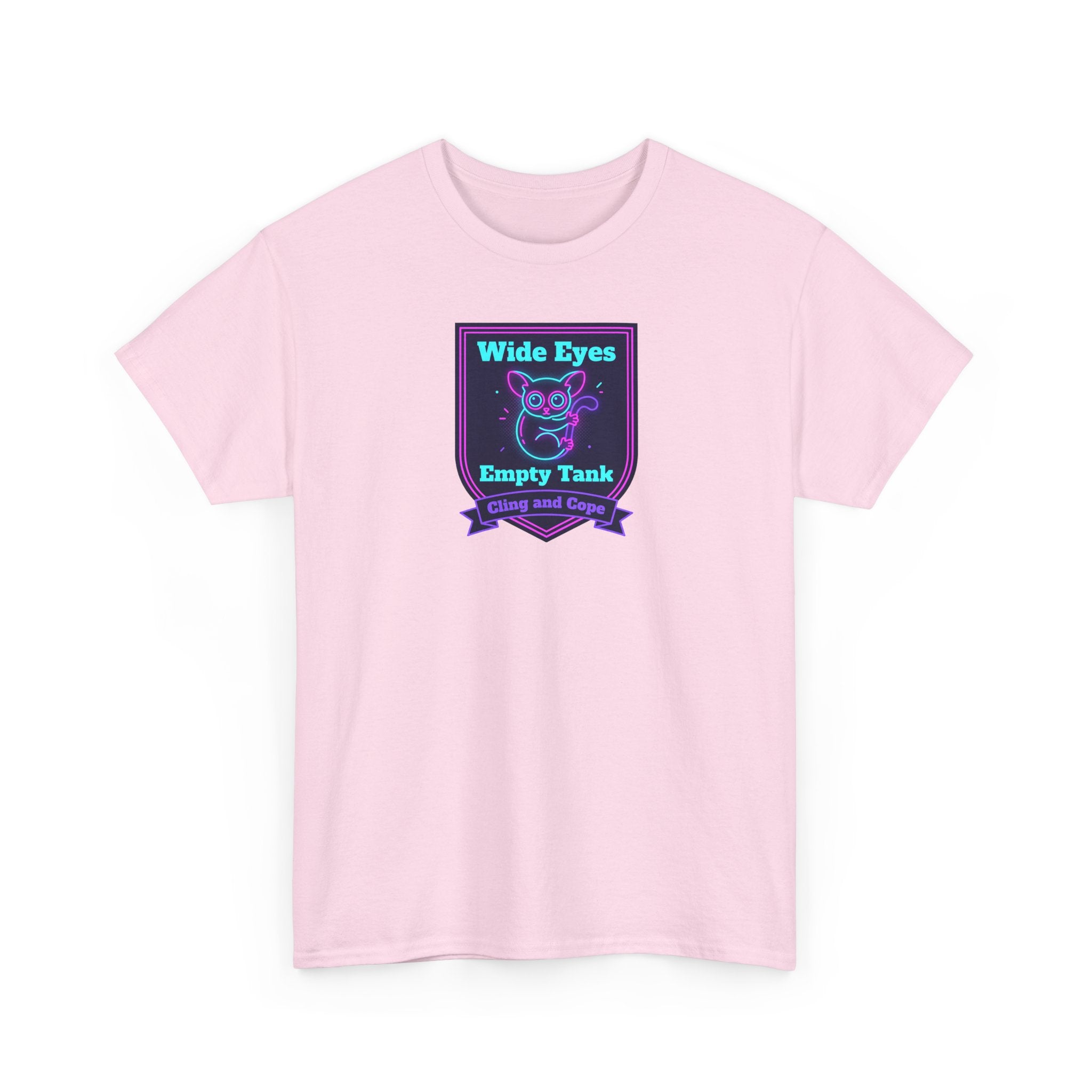 Pink crewneck t-shirt with owl badge graphic