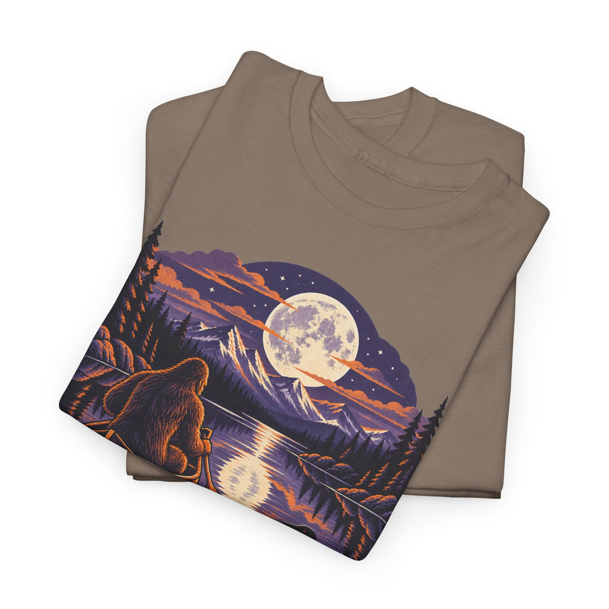 Paddle After Dark Canoe T-Shirt, Moonlit Lake Night Paddling Shirt for Men and Women, Vintage Canoeing Gift Tee
