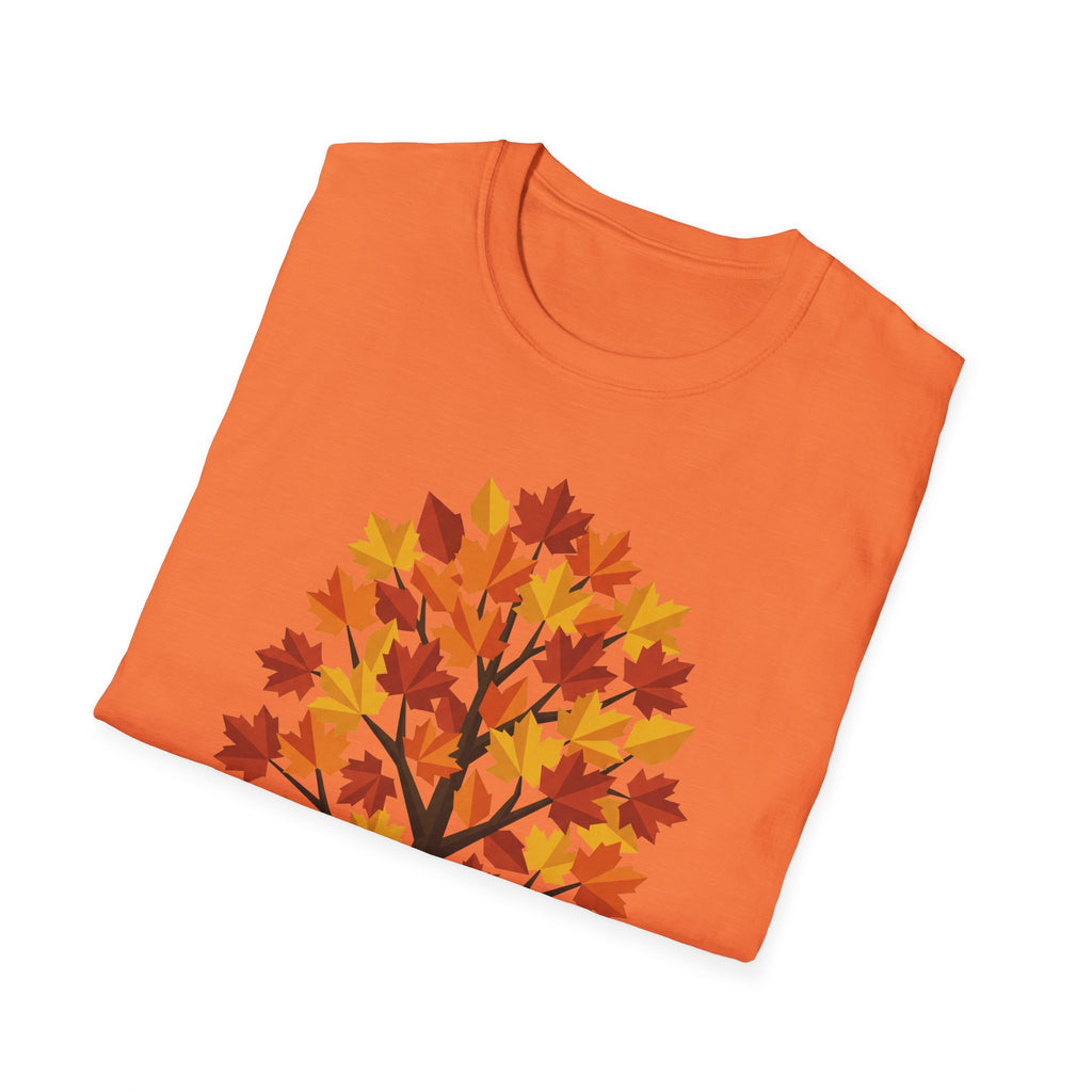 Autumn Maple Tree T-Shirt (orange) with colorful autumn tree graphic