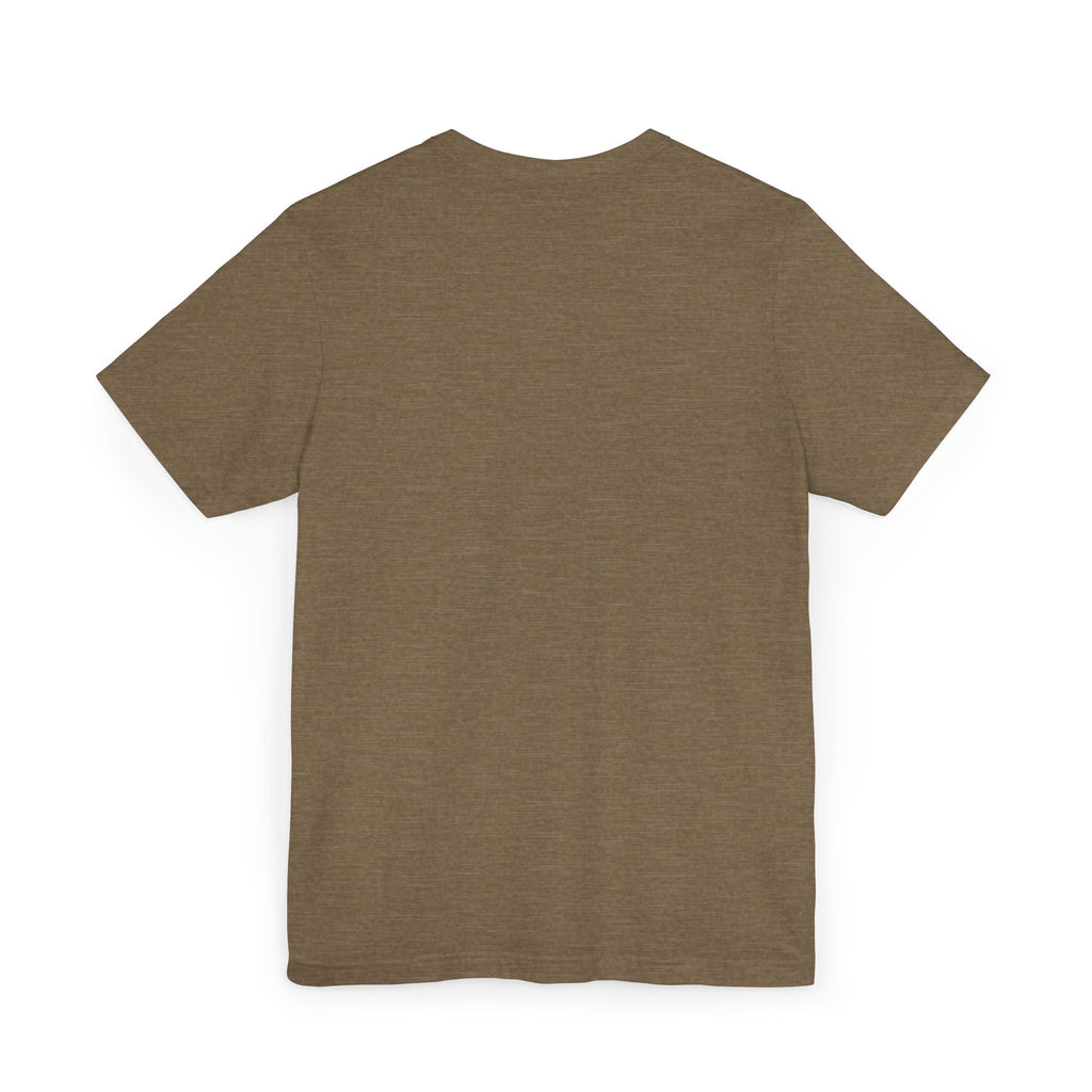 Brown crewneck T-shirt with short sleeves