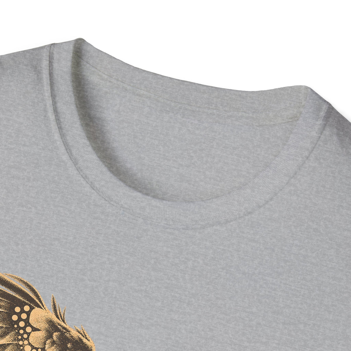Sport grey crewneck short-sleeve T-shirt with gold eagle graphic detail at chest
