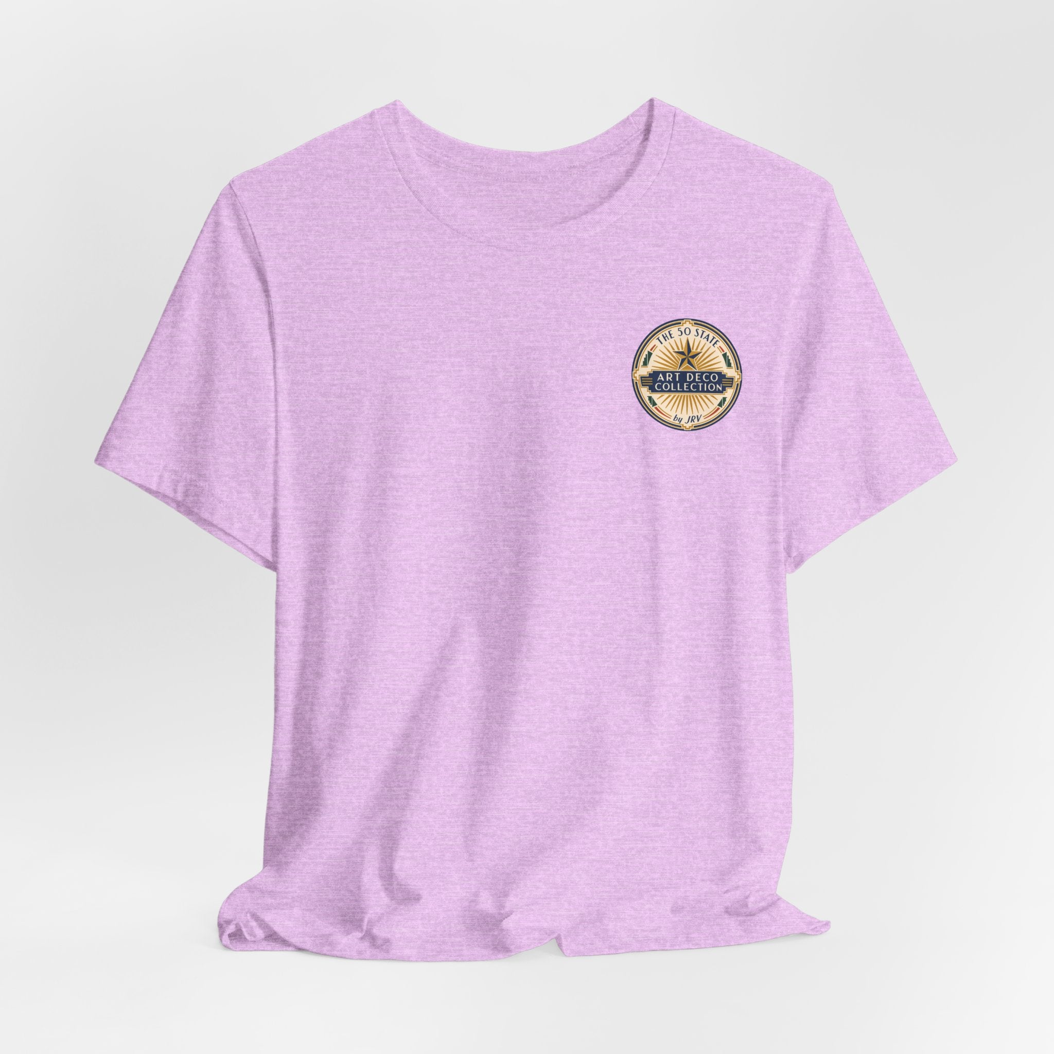 Purple heather T-shirt with small round South Carolina logo on left chest