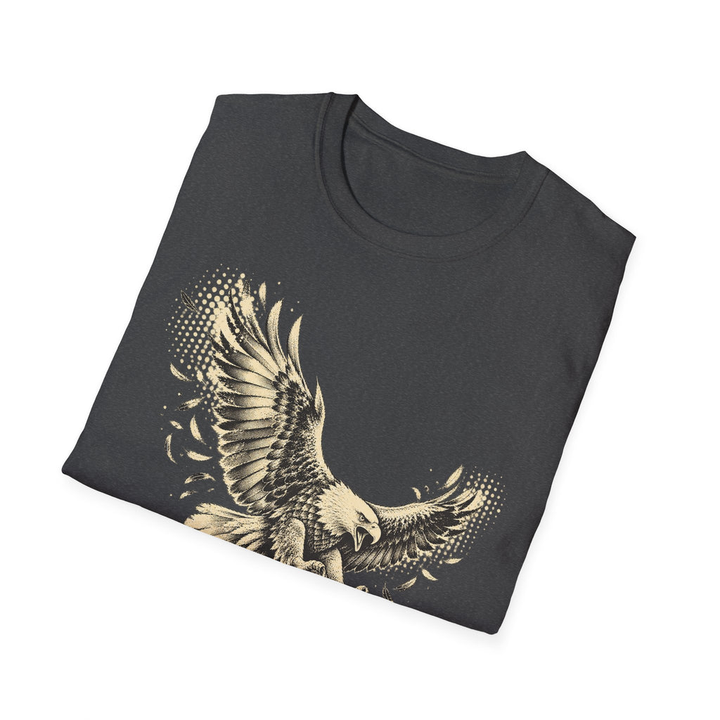 Dark gray eagle graphic t-shirt with front soaring bird print