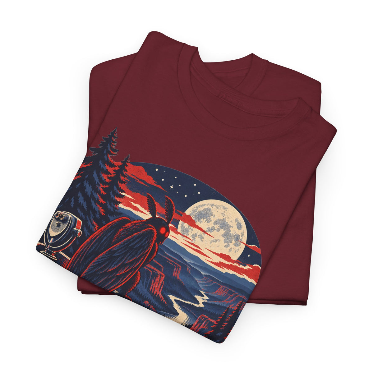 Scenic Overlook Raven T-Shirt, Moonlit Mountain Valley Road Trip Shirt for Men and Women, Vintage Hiking Graphic Tee