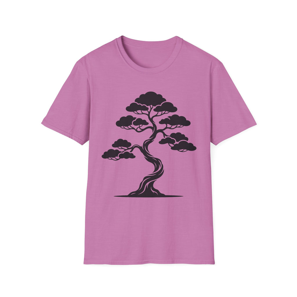 Bonsai tree T-shirt in lavender with black tree graphic