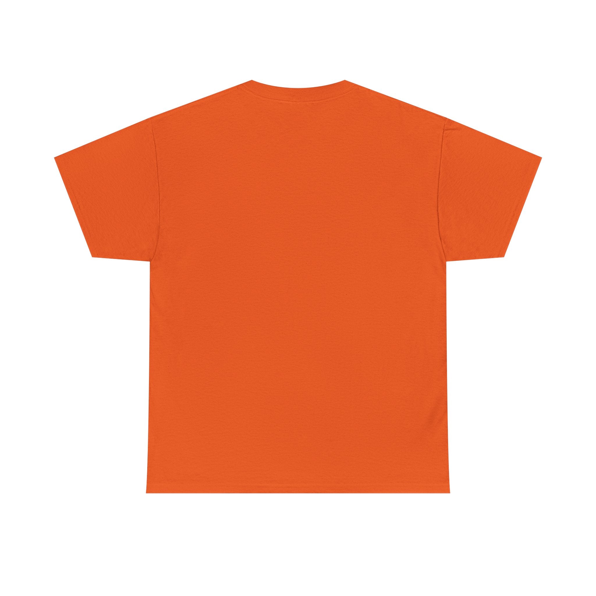 Orange-red crewneck T-shirt, plain back