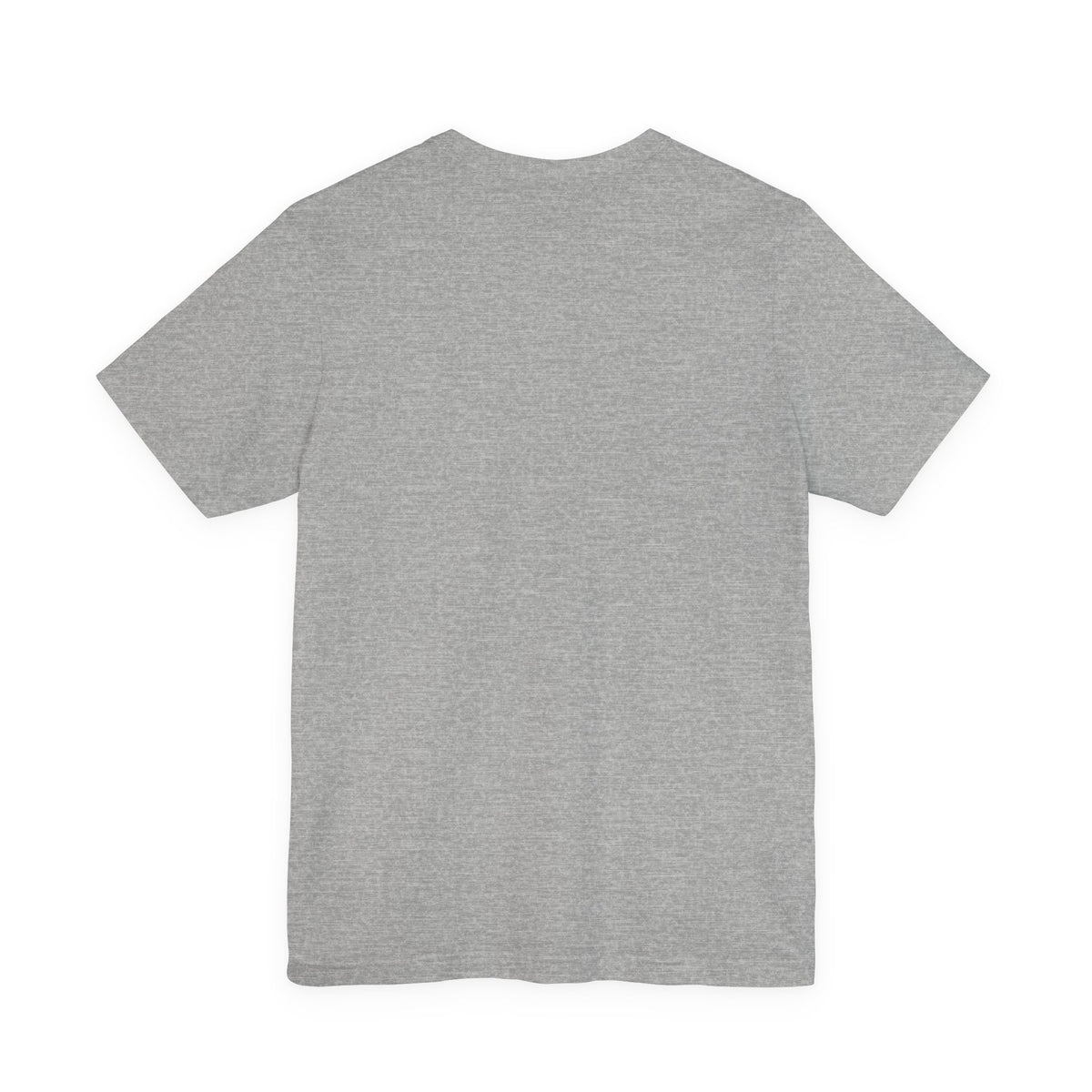 Dark gray crewneck t-shirt, plain front with short sleeves