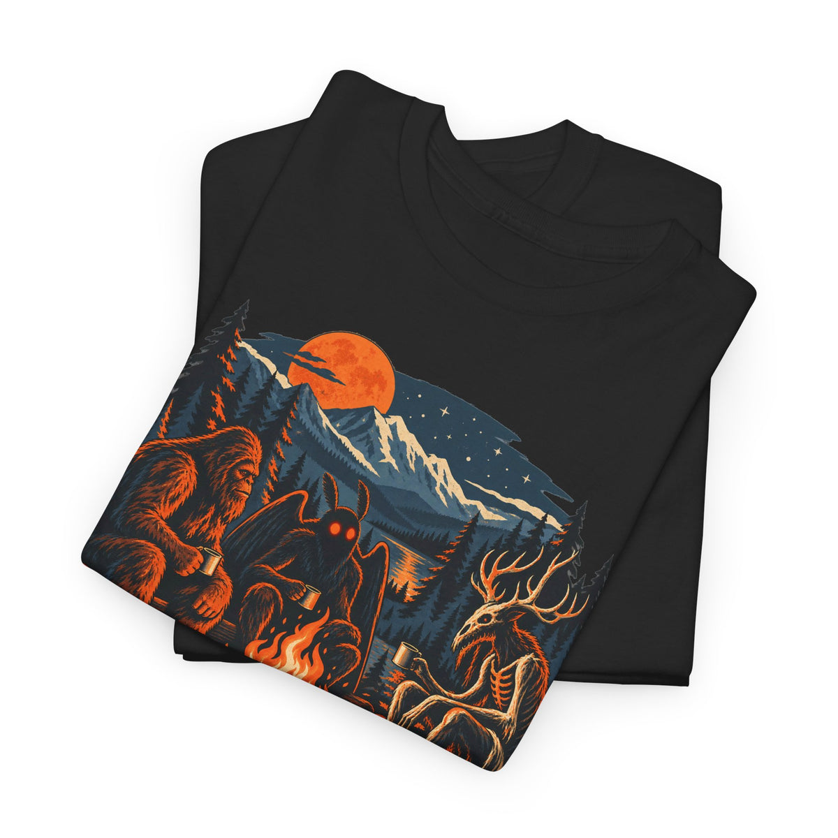 National Park After Dark Campfire Concert T-Shirt, Bear and Elk Mountain Camping Shirt for Men and Women, Hiking Gift Tee