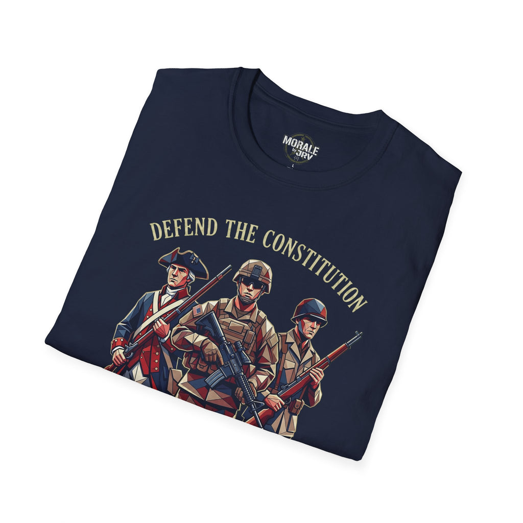 Navy T-shirt: Defend the Constitution soldier graphic