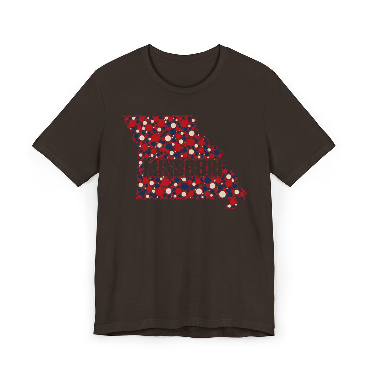 Missouri State Floral Map T-Shirt | Red White and Blue Missouri Outline Graphic Tee