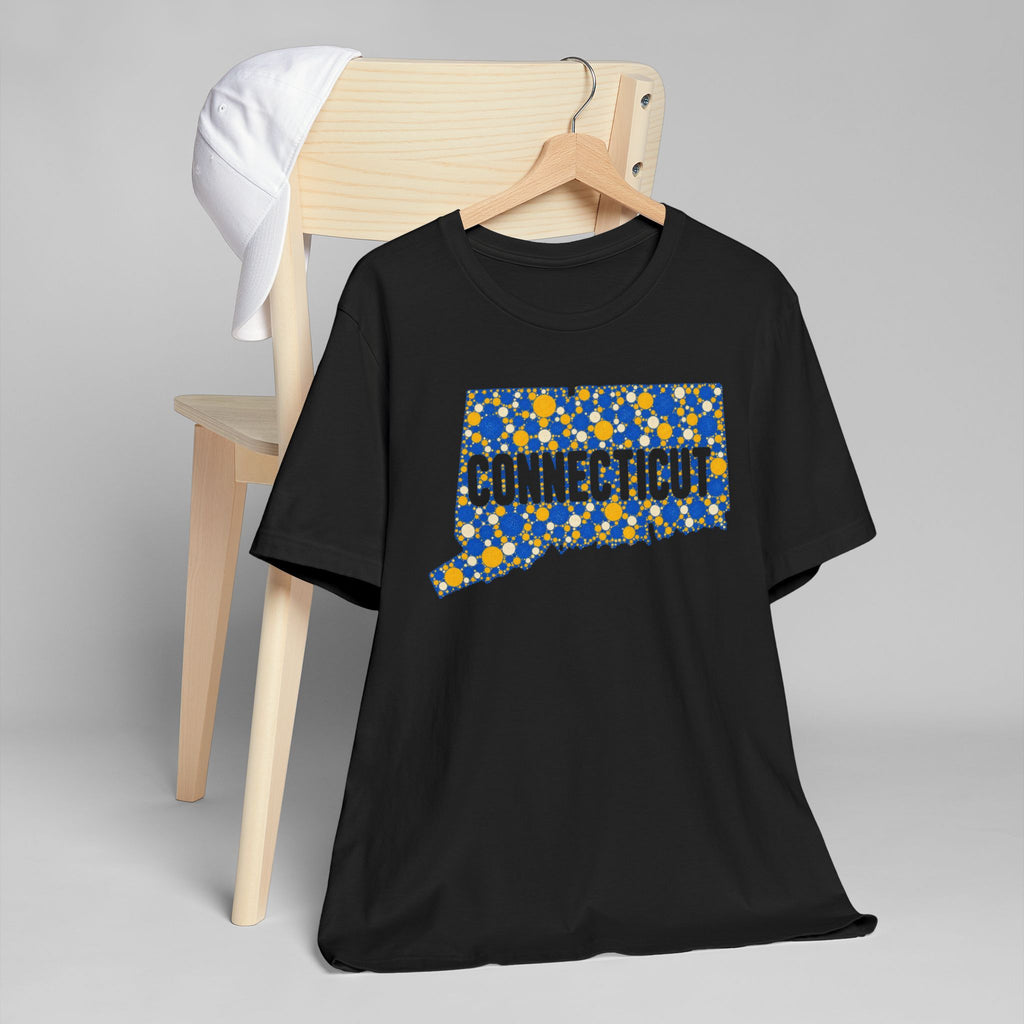 Connecticut State Floral Pattern T-Shirt | Connecticut Map Outline Graphic Tee