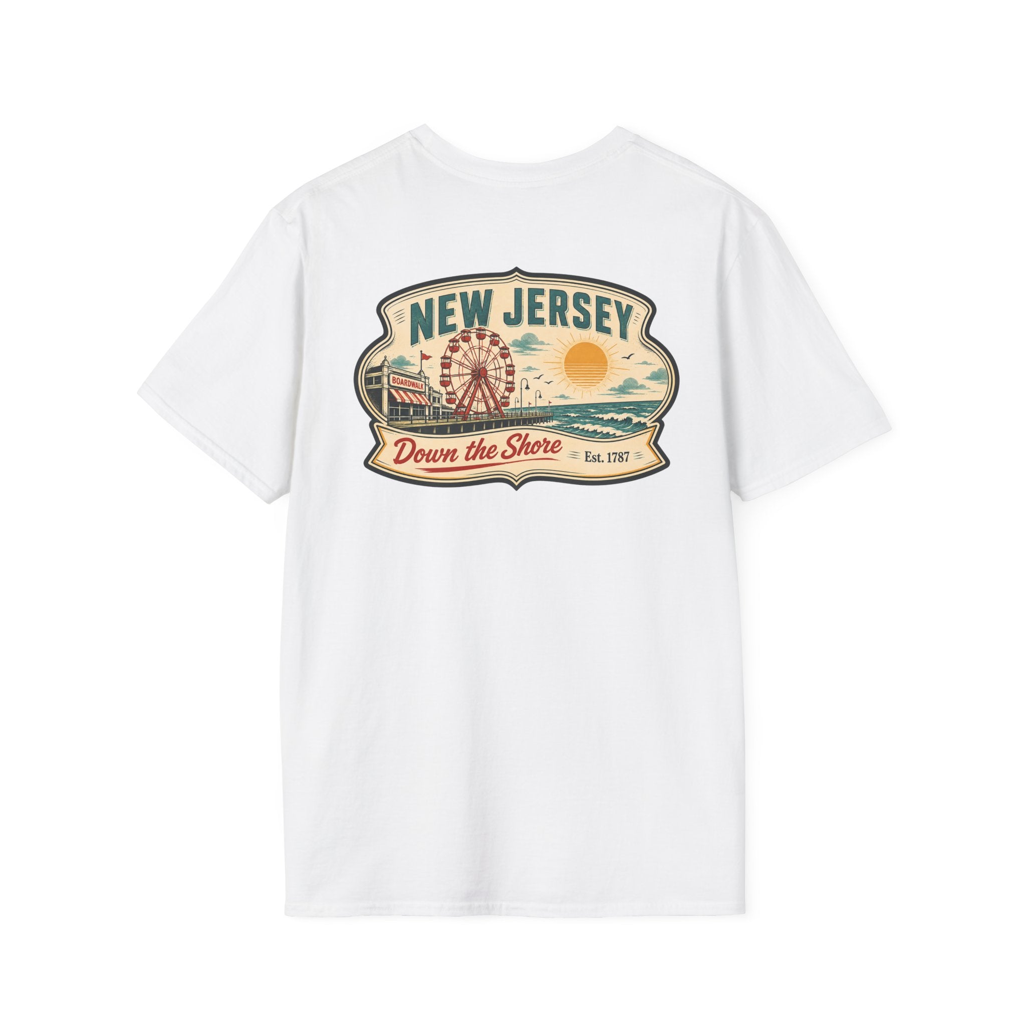 White T-shirt with New Jersey "Down the Shore" graphic