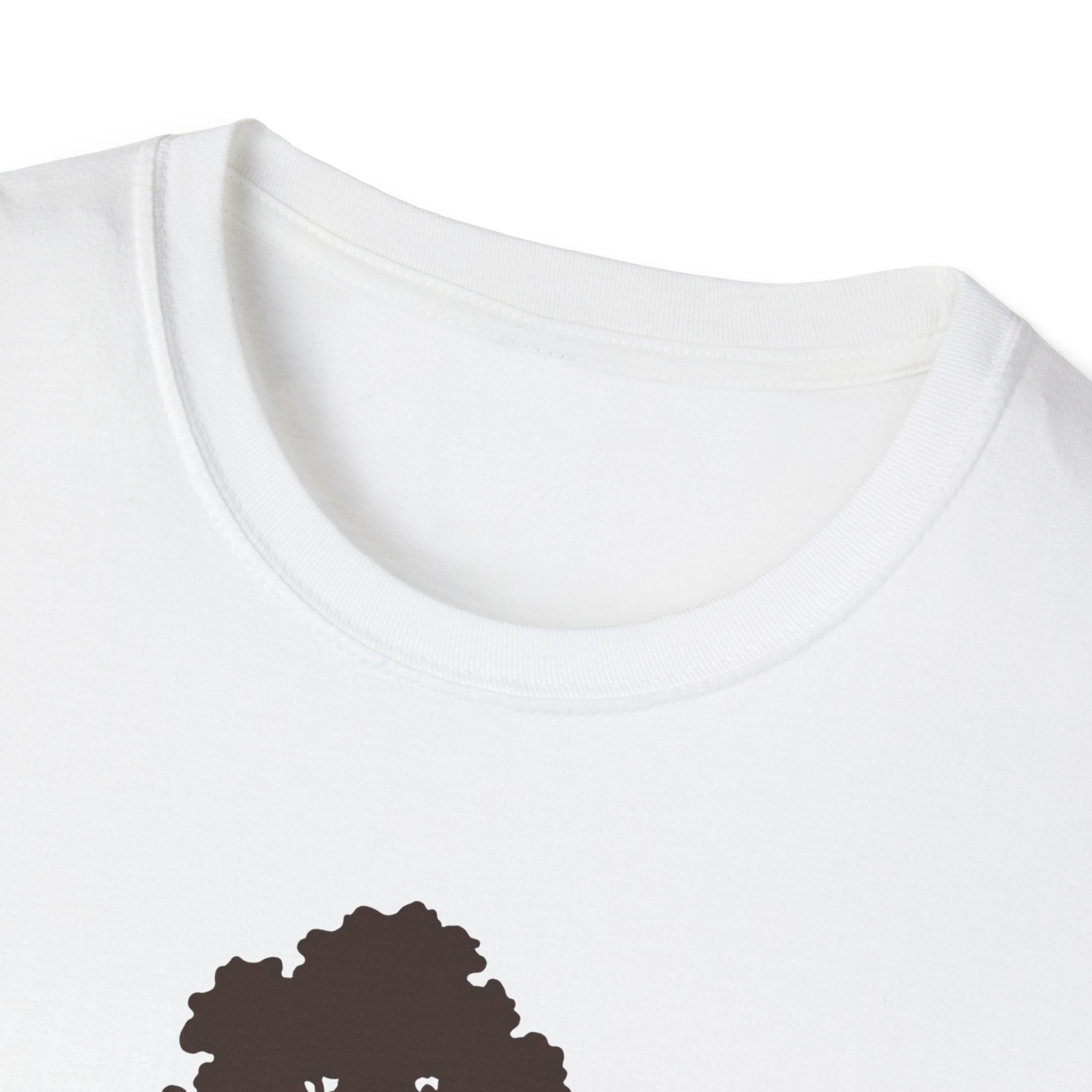 White T-shirt neckline and soft fabric close-up