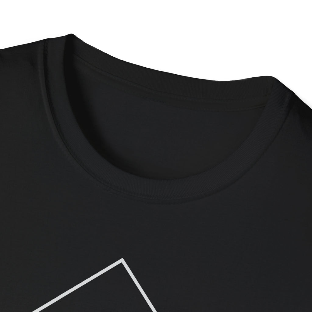 Black unisex T-shirt neckline close-up with smooth crew collar