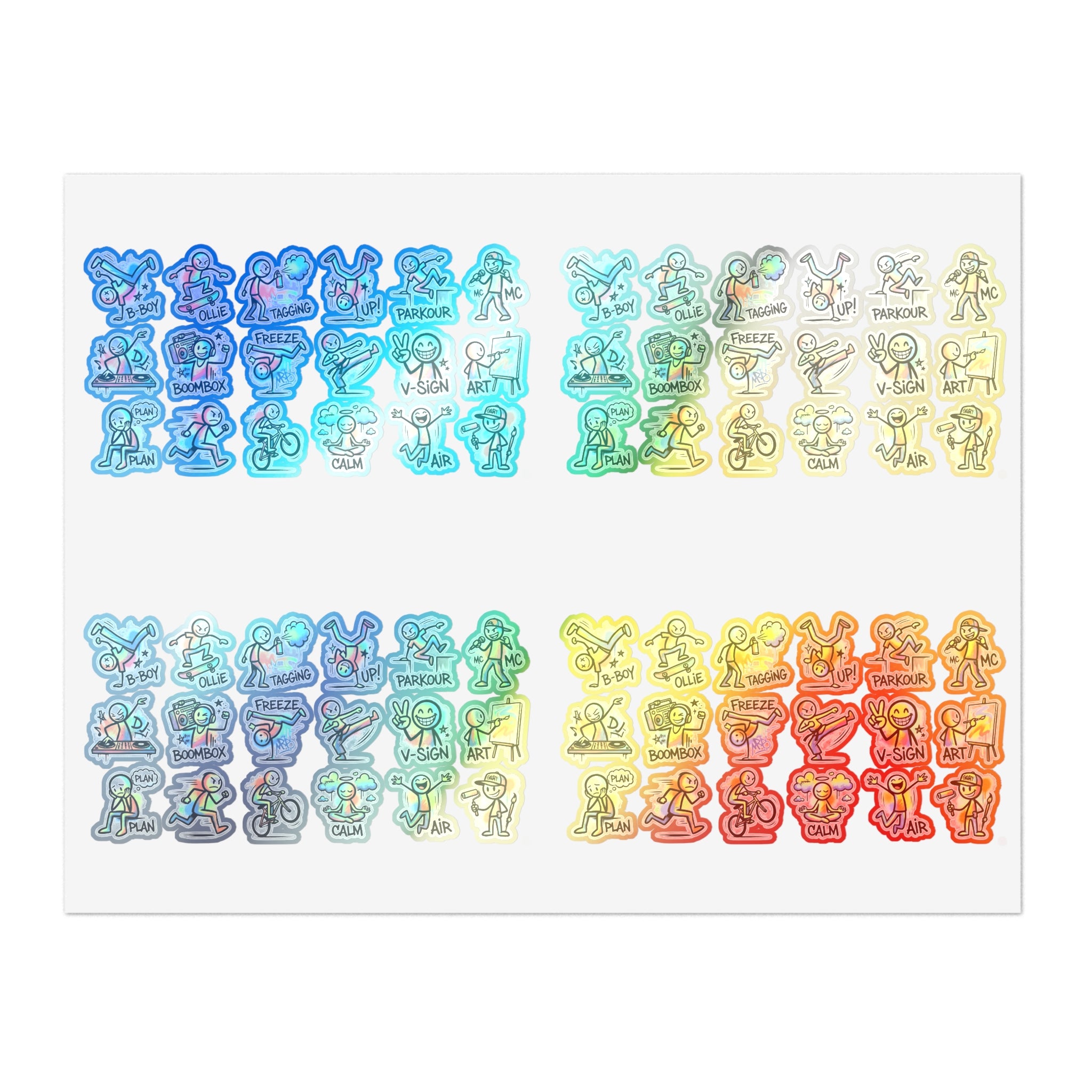 Mini Activity character sticker sheet with die-cut activity characters and signs