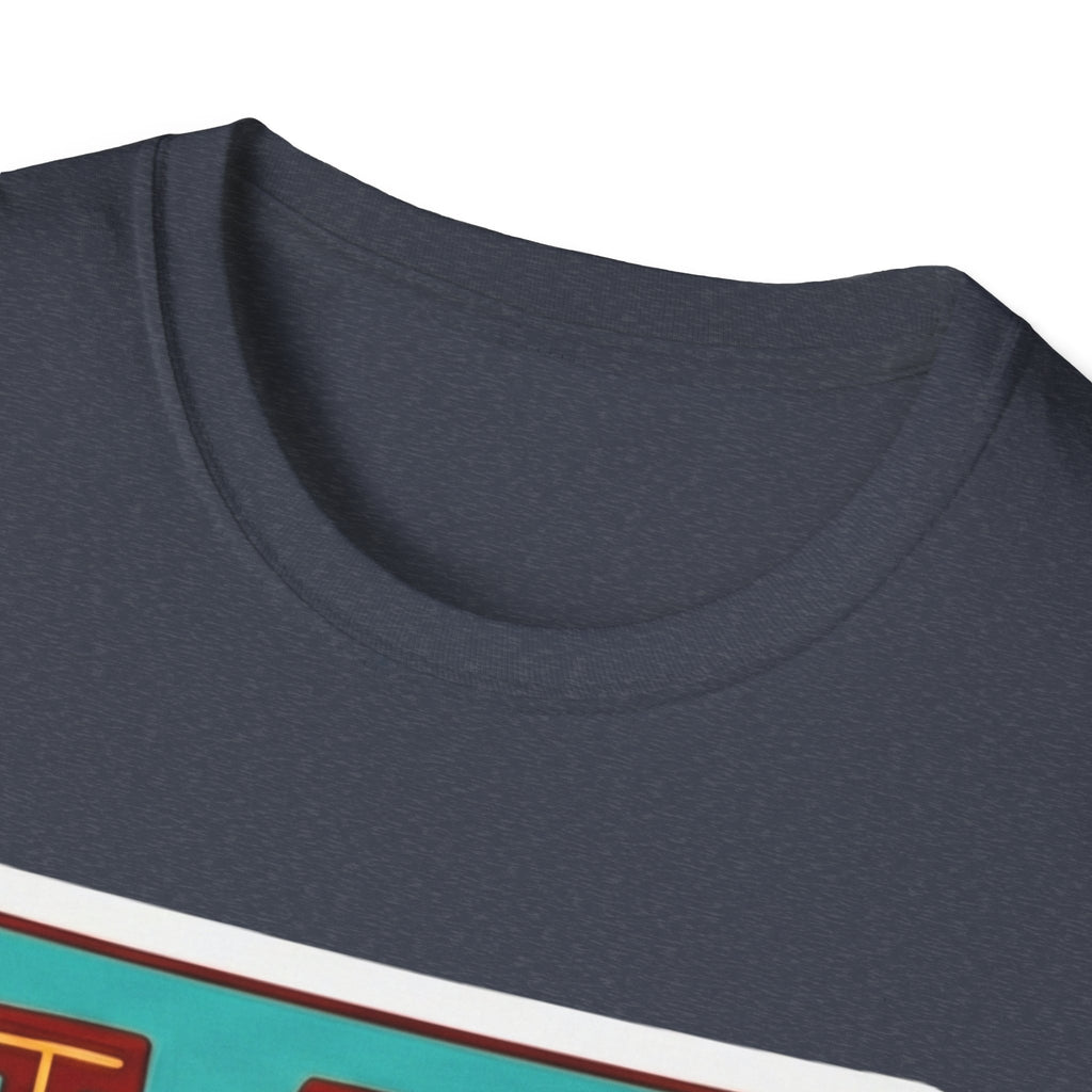 Dark crew-neck T-shirt close-up of neckline shape and fabric finish