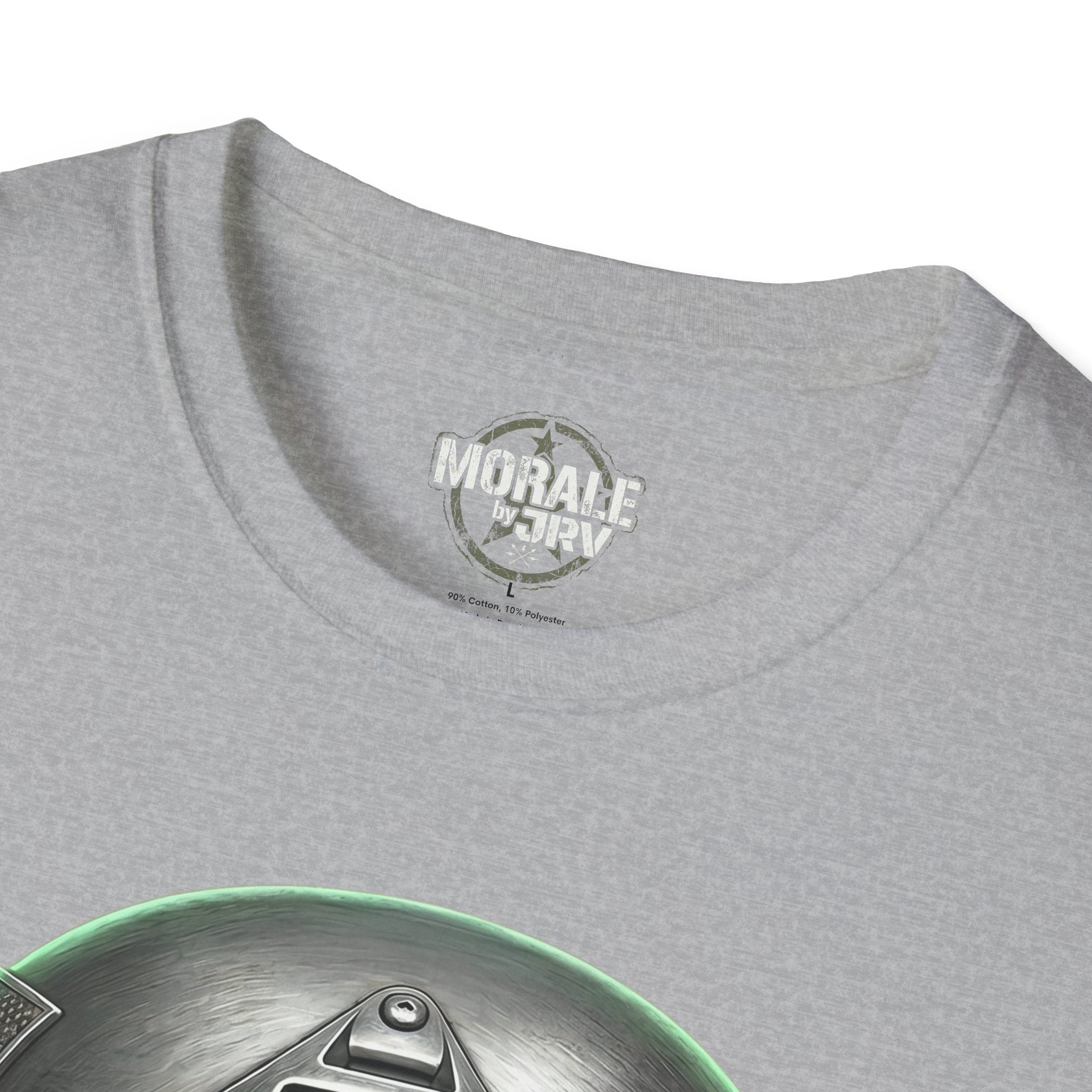 Sport Grey crew neck with small brand logo at the collar