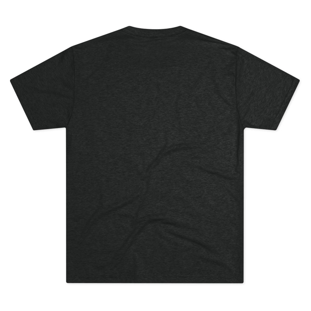 Dark heather T-shirt back view, plain