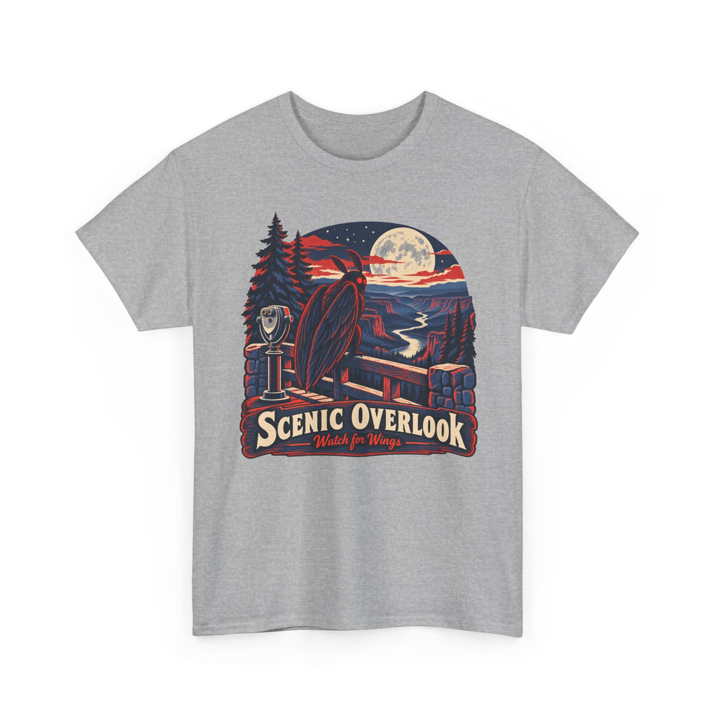Scenic Overlook Raven T-Shirt, Moonlit Mountain Valley Road Trip Shirt for Men and Women, Vintage Hiking Graphic Tee