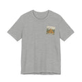 Light gray t-shirt with small vintage-style Mexico stamp graphic at upper chest