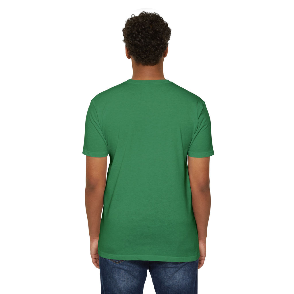 Green crewneck T-shirt, plain back view