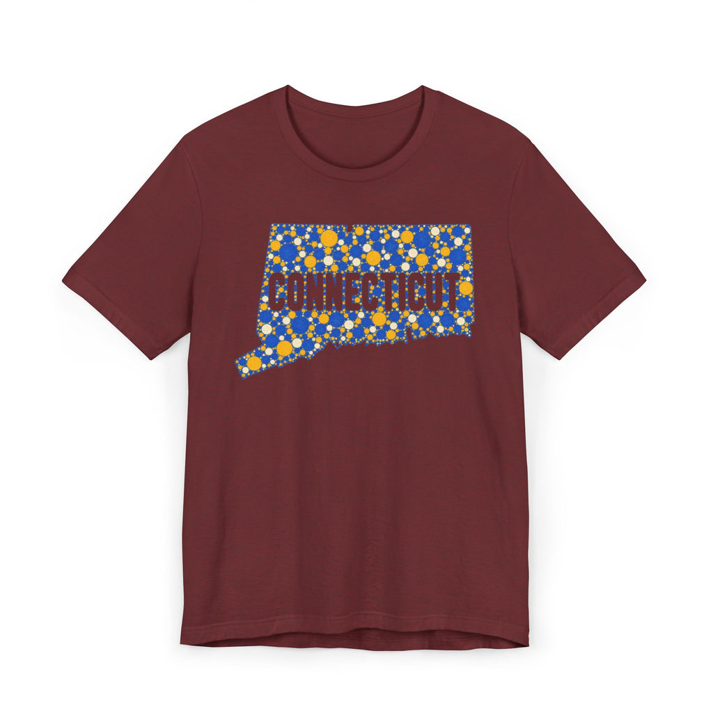 Connecticut State Floral Pattern T-Shirt | Connecticut Map Outline Graphic Tee