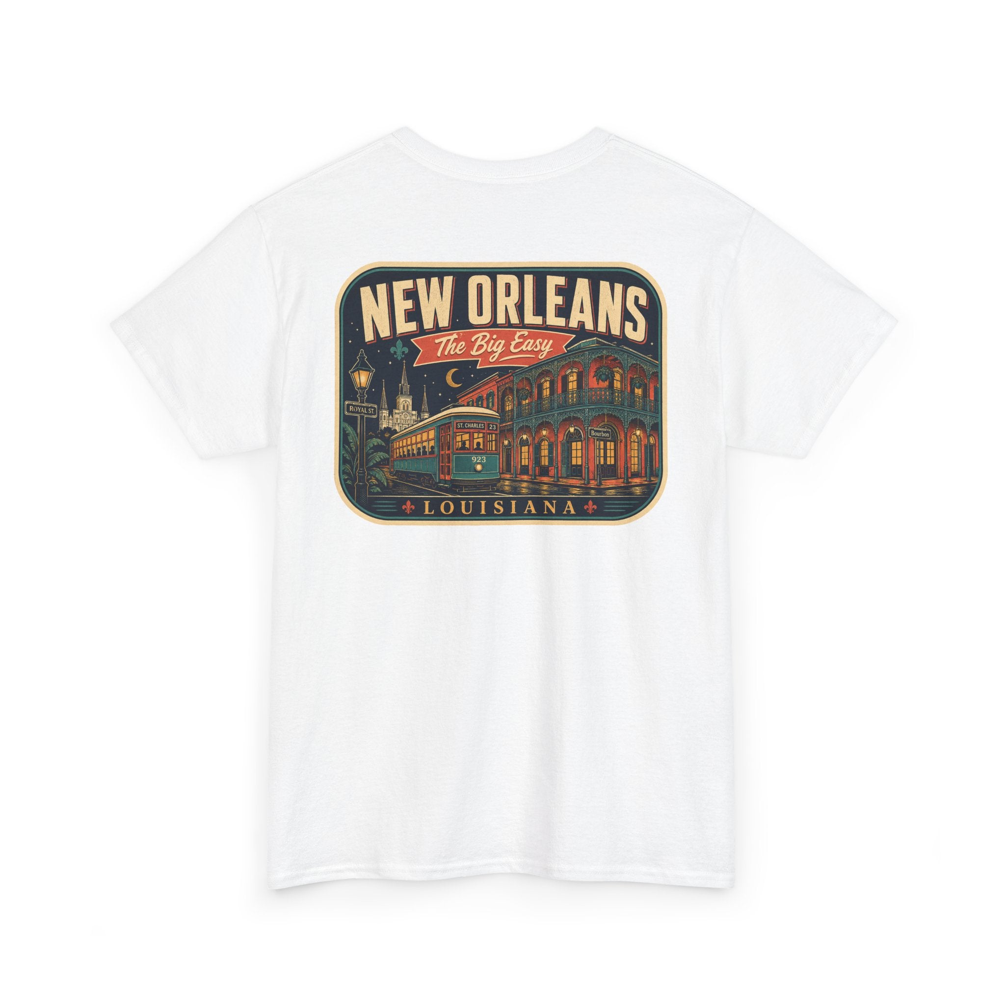 White T-shirt with New Orleans crest graphic, crew neck short sleeves