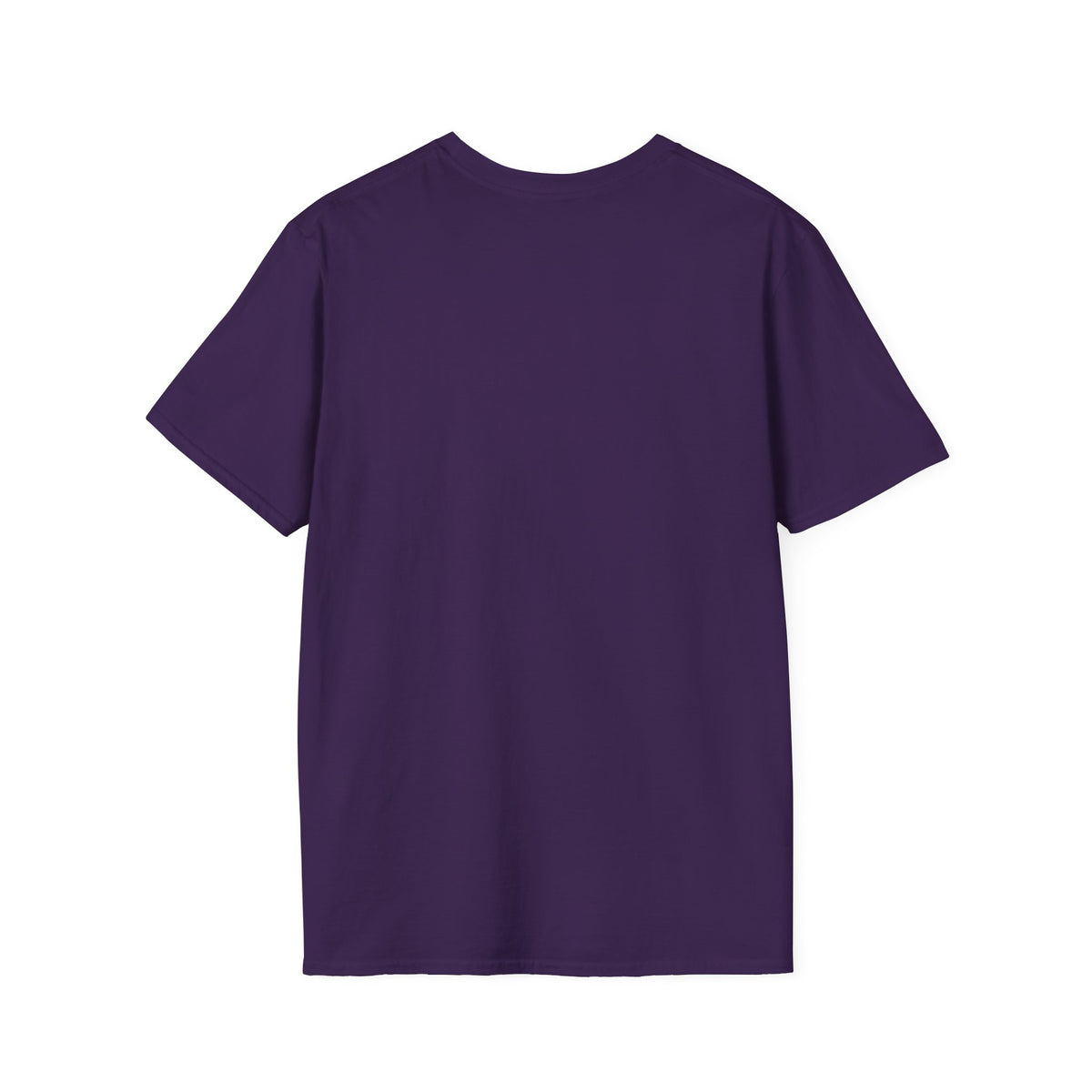 Purple t-shirt with a plain front, no visible graphic