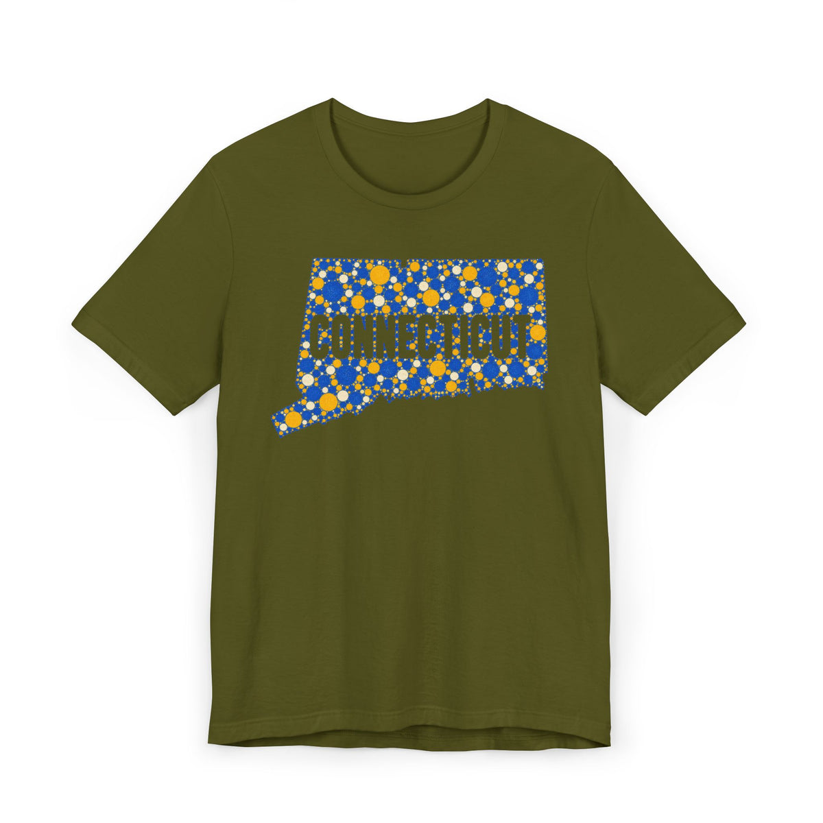 Connecticut State Floral Pattern T-Shirt | Connecticut Map Outline Graphic Tee