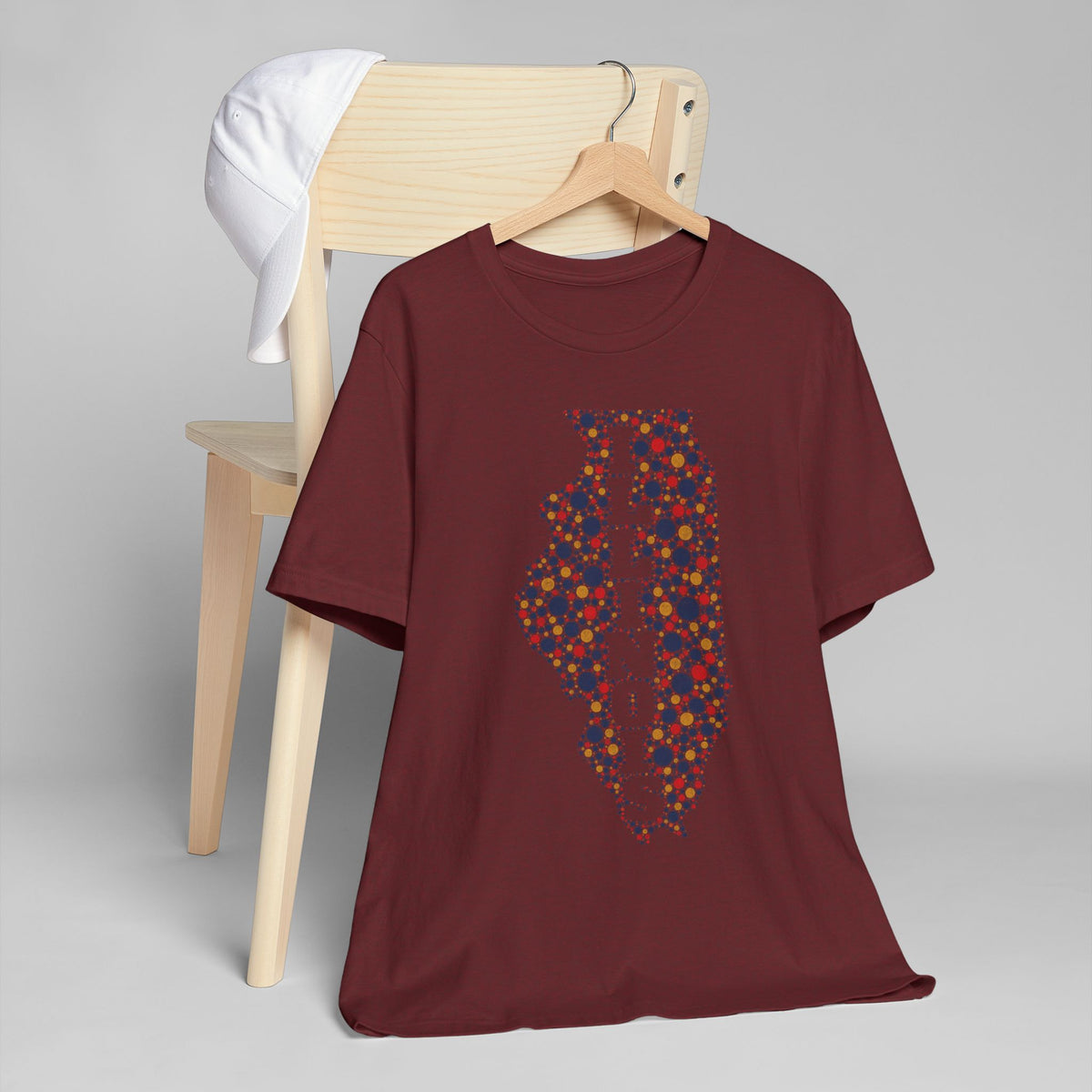Illinois State Floral Polka Dot T-Shirt | Illinois Outline Graphic Tee