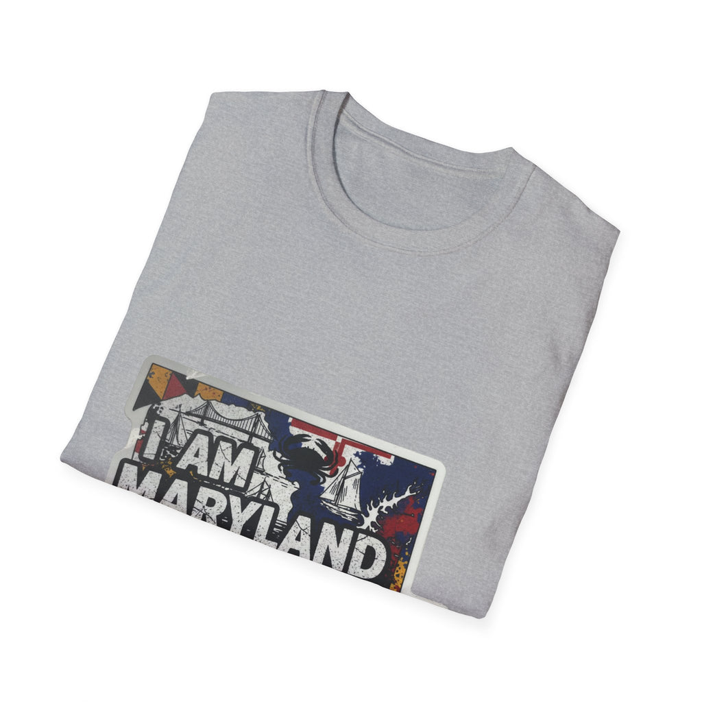 Heather gray Maryland T-shirt with “I AM MARYLAND” front graphic