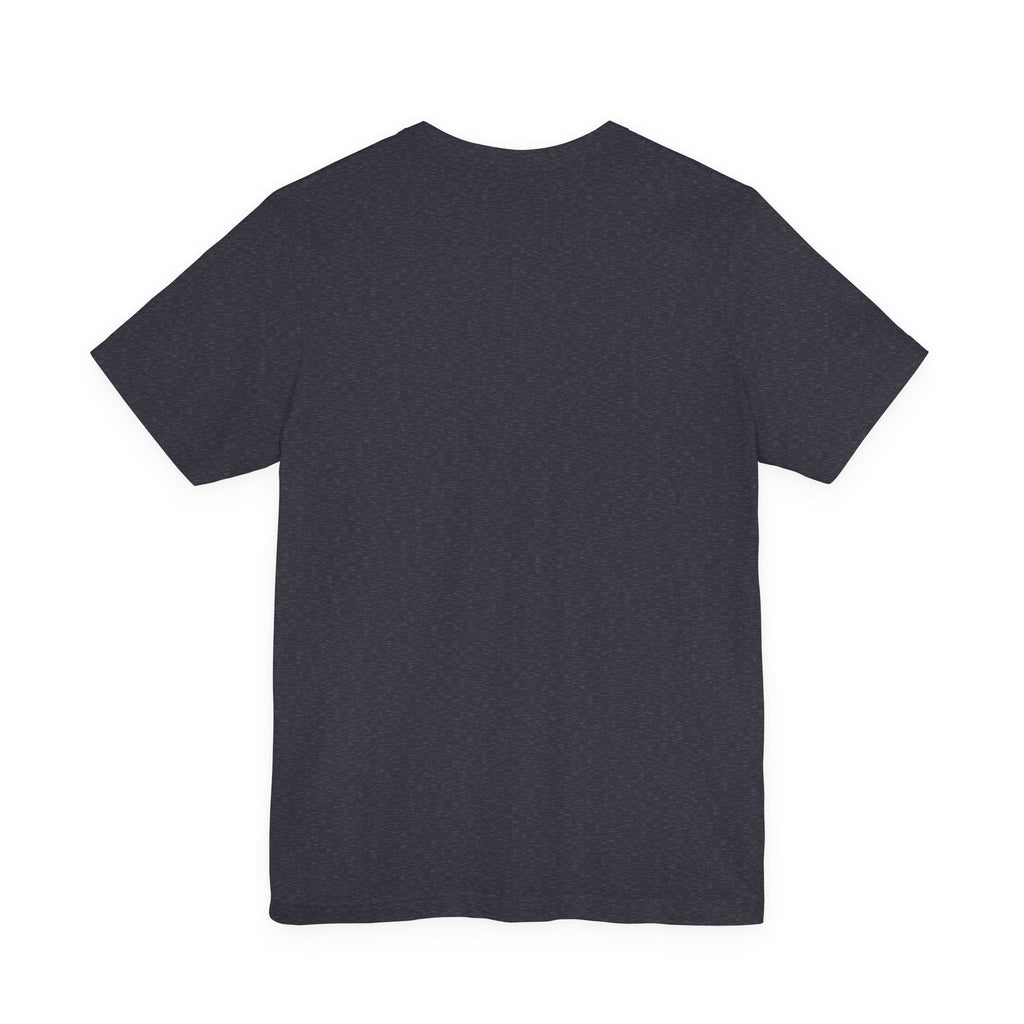 Crystal Skull T-Shirt on heather navy, plain back view (no print)