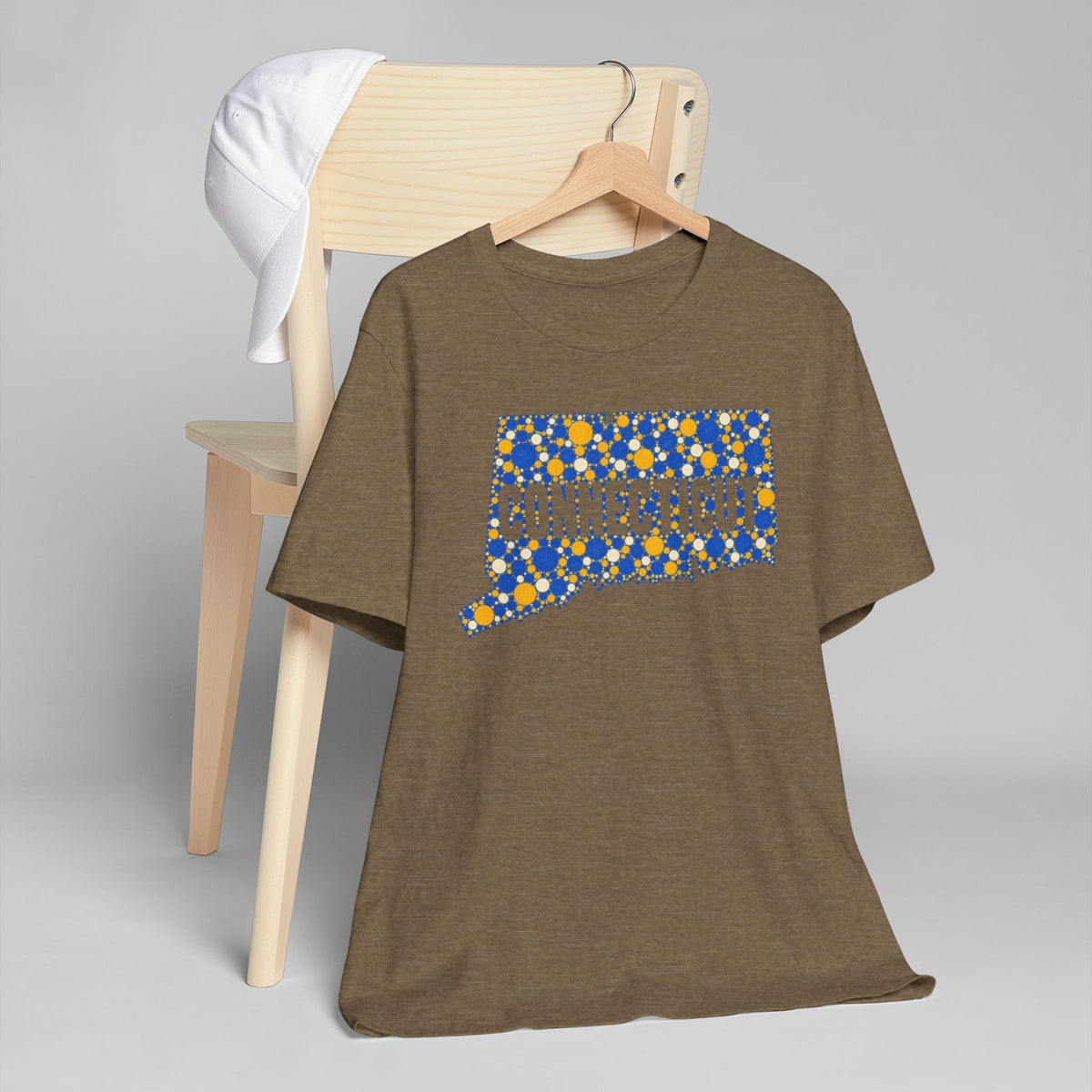 Connecticut State Floral Pattern T-Shirt | Connecticut Map Outline Graphic Tee