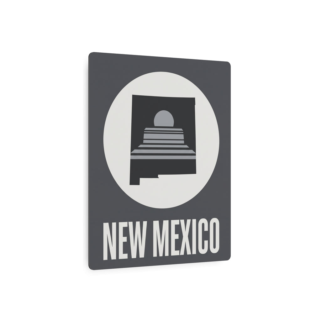 Square New Mexico metal wall sign with circular skyline icon and “NEW MEXICO” lettering