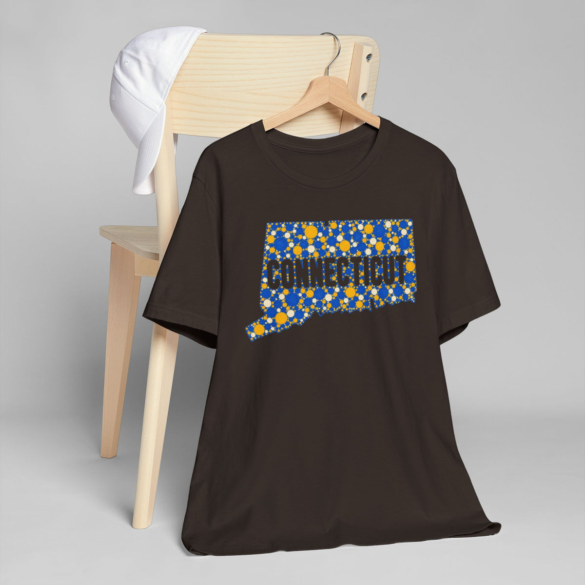 Connecticut State Floral Pattern T-Shirt | Connecticut Map Outline Graphic Tee