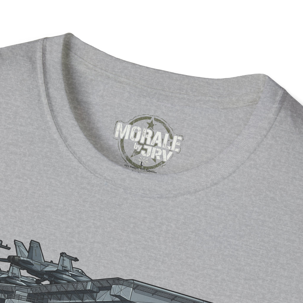Sport Grey T-shirt neckline with circular “MORALE T&RY” logo