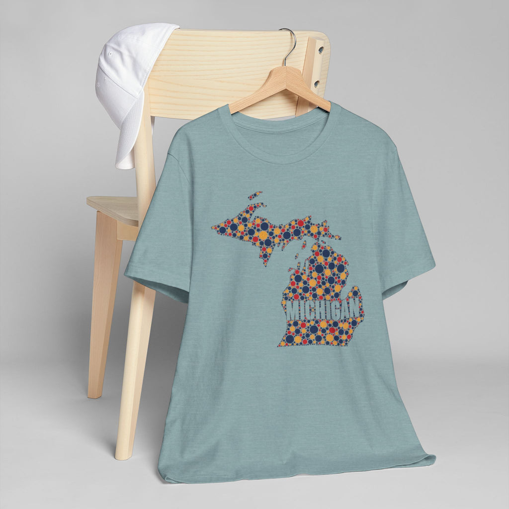 Michigan State Floral Map T-Shirt | Michigan Outline Graphic Tee