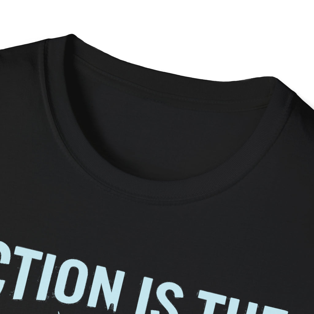 Black T-shirt neckline close-up with ribbed collar